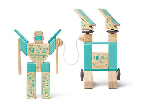 Tegu Magnetron set lets kids turn magnetic wooden blocks into robots or...whatever