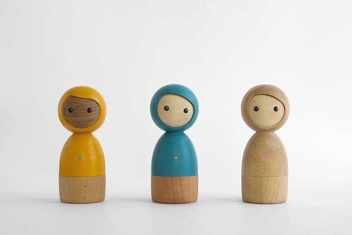 Handmade wooden Avakai dolls with Bluetooth capability 