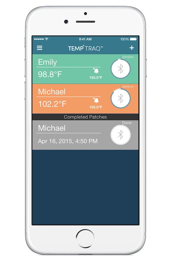 TempTraq Bluetooth digital thermometer app tracks multiple kids at once