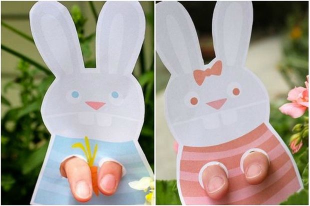 Printable Easter Bunny Puppet craft by Secret Agent Josephine