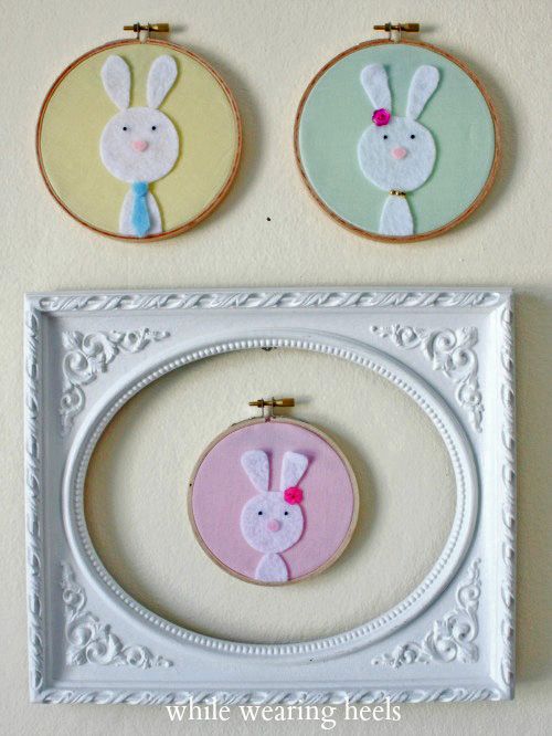 Felt Custom Easter Bunny Family craft by While Wearing Heels