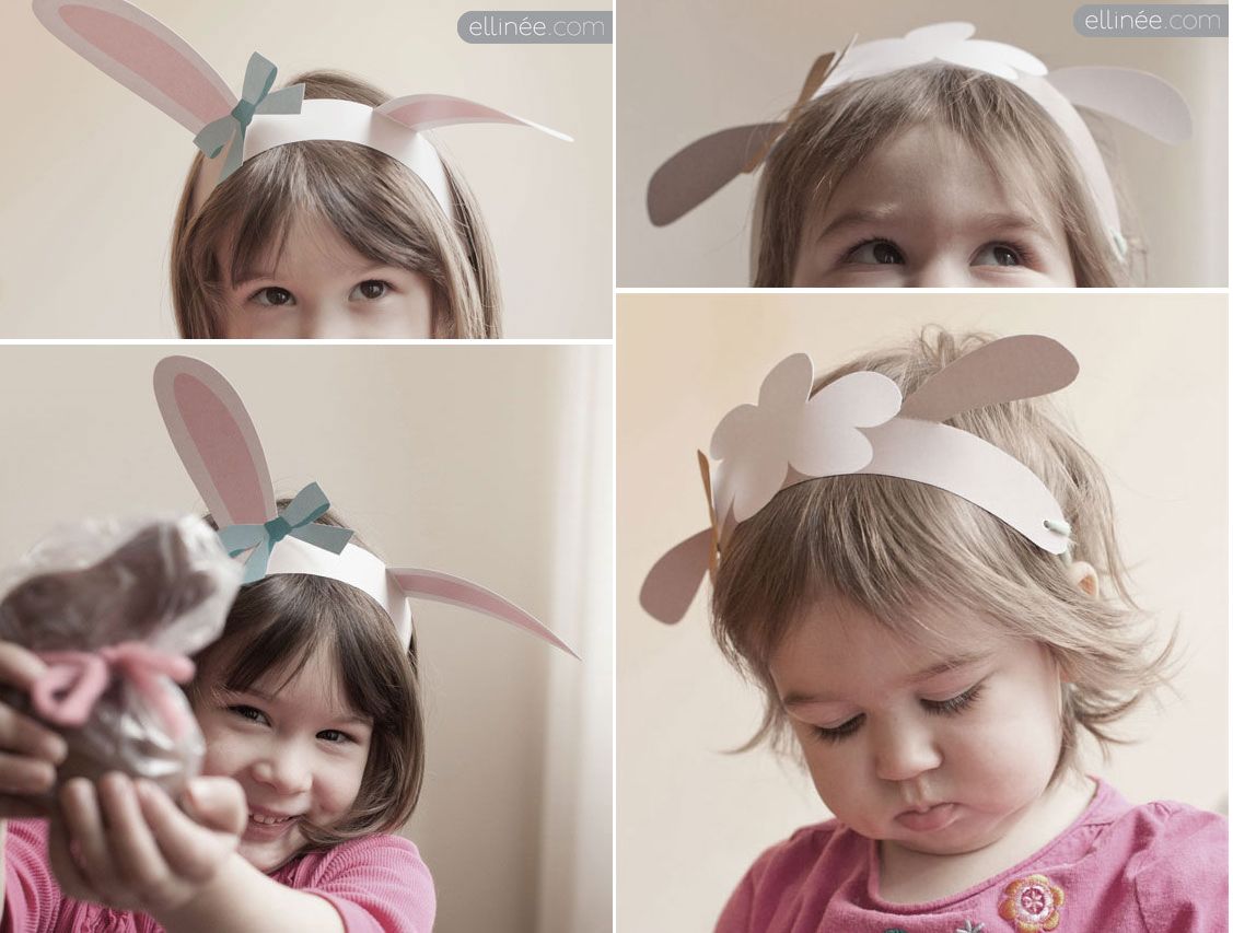 Free Easter printable bunny ears and lamb ears from Ellinee Design House