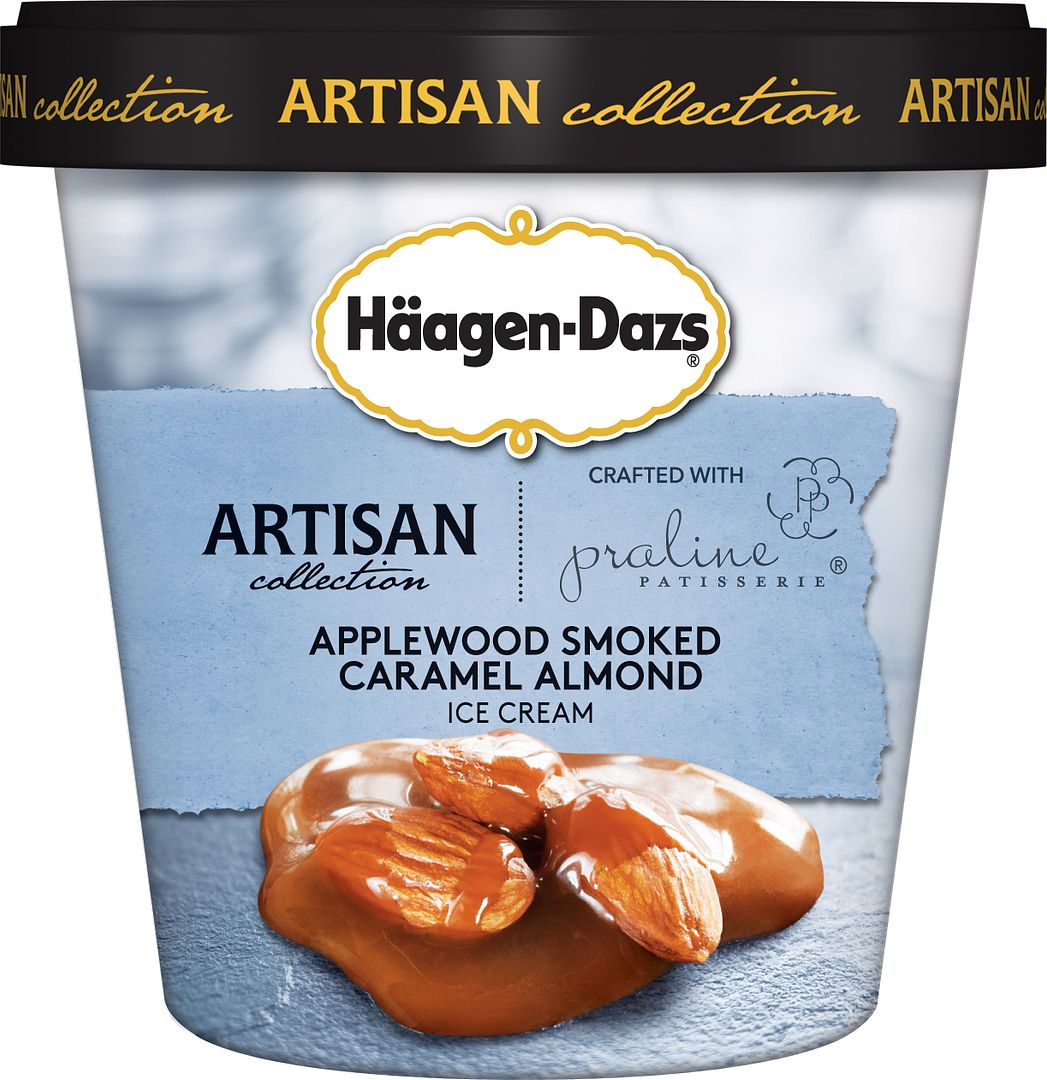 New Artisan Collection Haagen Dazs ice cream: Smoked Caramel Almond created with Praline Patisserie