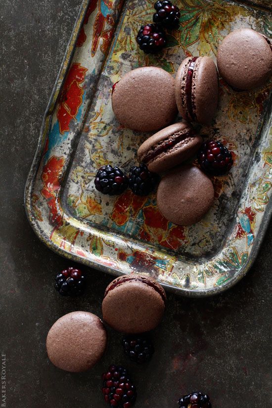 Chocolate Macarons with Blackberry Filling | Bakers Royale