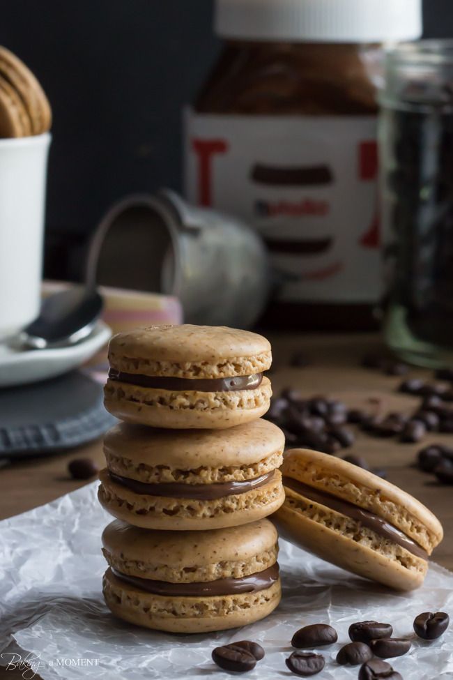 Coffee Macaron recipe with Nutella filling | Baking A Moment