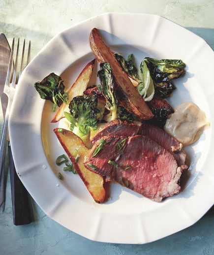 Roast Beef with Bok Choy and Miso Mayo: It still counts as a one-pot recipe if you use one pan | Real Simple