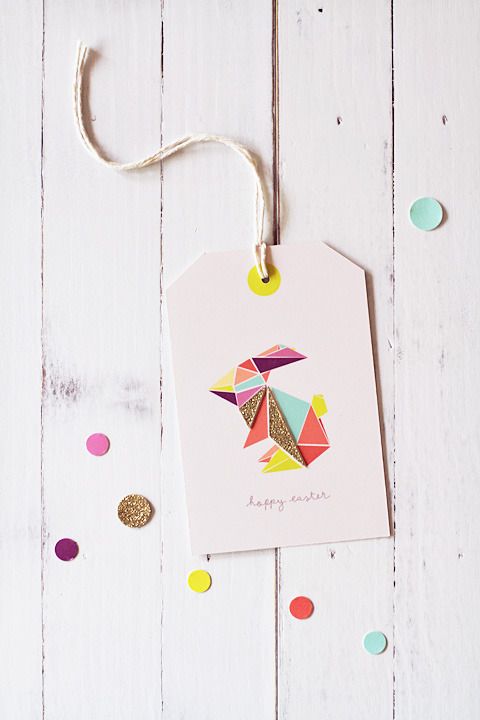 Free printable origami Easter bunny tag | Eat Drink Chic