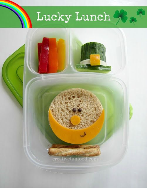 School lunch ideas for St. Patrick's Day: Lucky the Leprechaun Bento | Creative Food