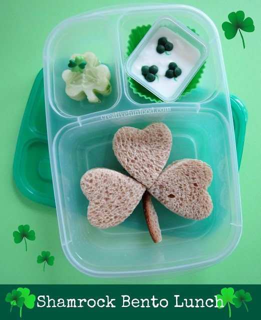 St. Patrick's Day bento box ideas: Shamrocks at Creative Food