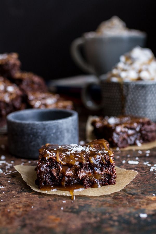 Edible gifts for Teacher Appreciation Day: Salted Caramel Mocha Nutella Brownies | Half Baked Harvest
