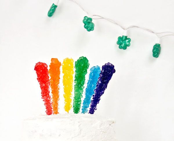 cake decorating ideas: use rock candy for big, bold color via Studio DIY