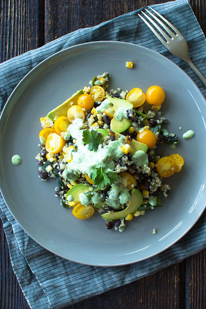 High-protein vegetarian recipes: Grilled Corn, Black Bean and Quinoa | Flourishing Foodie