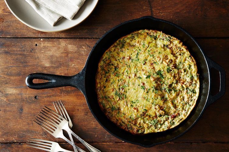 High-protein vegetarian recipes: Baked Onion and Walnut Frittata | Food52