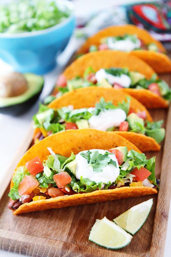 High-protein vegetarian recipes: Three Bean Tacos | Two Peas and Their Pod