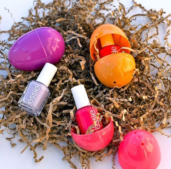 Easter basket gifts | hide nail polish in plastic Easter eggs (via Fall In NaiLove)