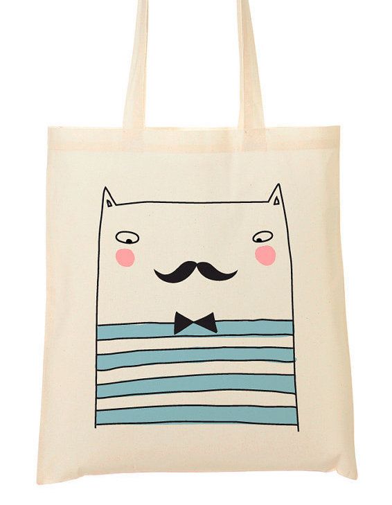 French cat illustrated tote bag from Sobiegraphie