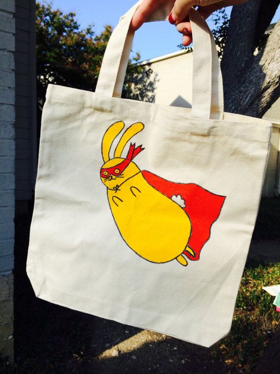 Easter basket gifts | superhero bunny tote by yayasheshe