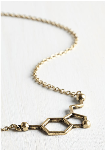 Cool geek jewelry: Molecule love necklace
