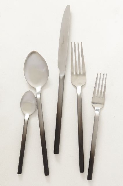 Matte black flatware: Orly place setting | Anthropologie