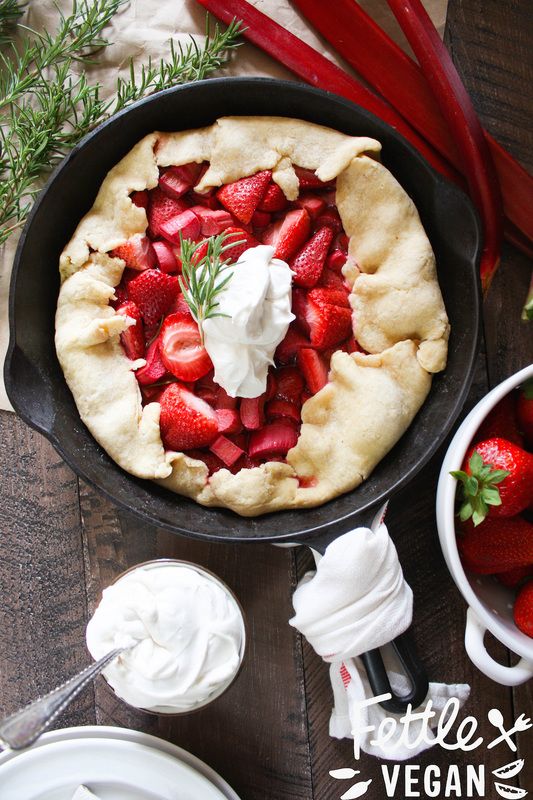 Delicious summer fruit dessert recipes: strawberry rhubarb galette recipe | Fettle Vegan