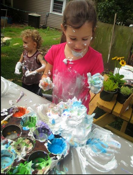 Messy Projects for kids: The Root Children's shaving cream art project