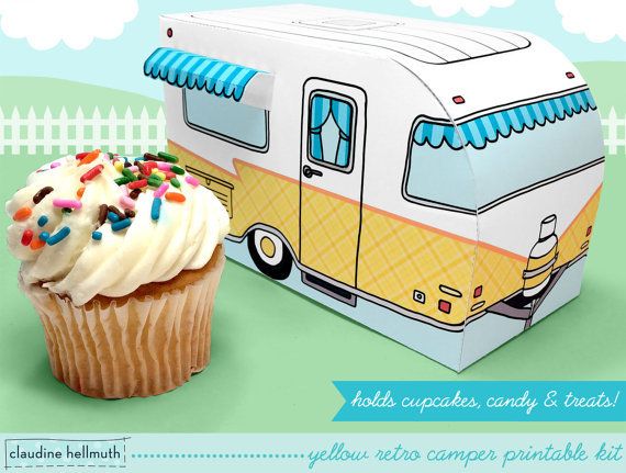 Vintage camper printable gift boxes from Claudine Hellmuth. So fun!