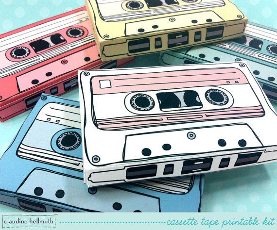 DIY Father's Day gifts from the kids: Fill a printable cassette gift box with a mix tape USB or iTunes gift card for Father's Day