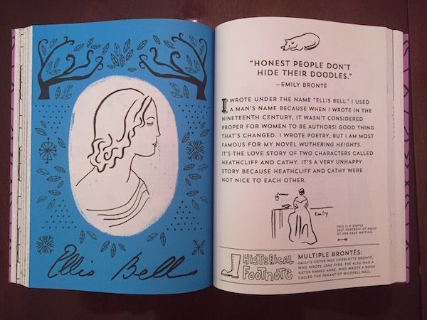 12 authors are featured in the DoodleLit guided coloring book by Jennifer Adams and Alison Oliver
