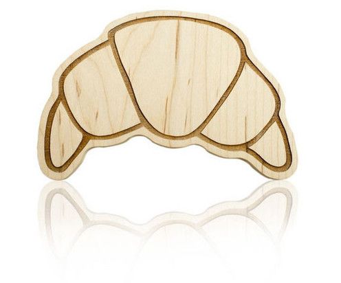 Eco-friendly wooden croissant teether