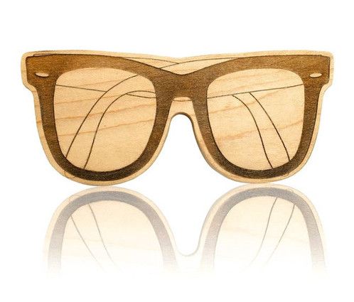 Eco-friendly wooden Wayfarer sunglasses baby teether