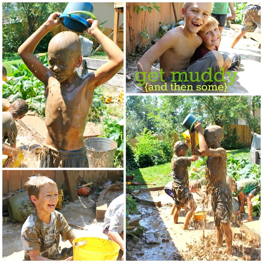 Messy Projects for kids: Meg & Andy's birthday mud party