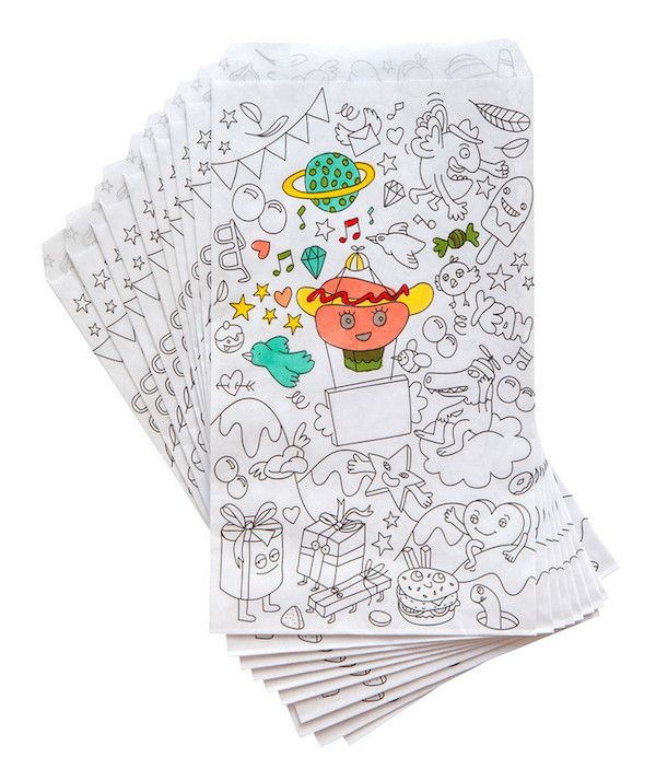 Color Your Own favor bags at Oh Happy Day party store