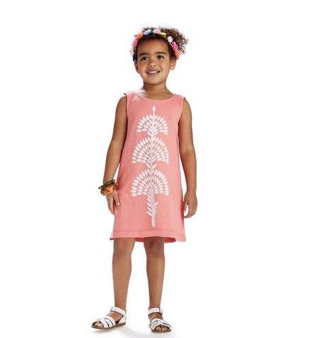 Girls pink tree graphic dress from Tea Collection