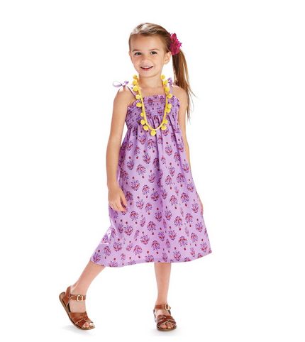 Girls purple smocked dress from Tea Collection