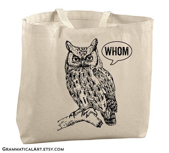 Awesome Grammatical Art book tote on Etsy 