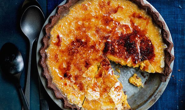 We count this Brûléed Bourbon-Maple Pumpkin Pie among the best Thanksgiving pie recipes. Can you imagine why?! | Bon Appétit