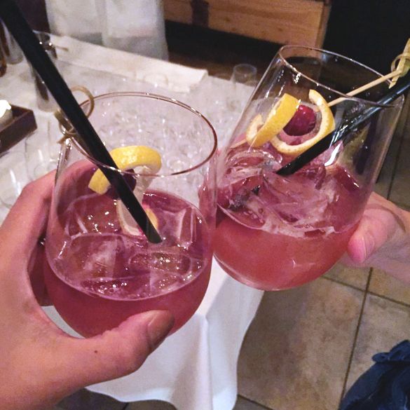 Cheers from Cool Mom Picks! The Merry Berry cocktail recipe from Sbraga in Philadephia | FrugalPhillyMom on Instagram