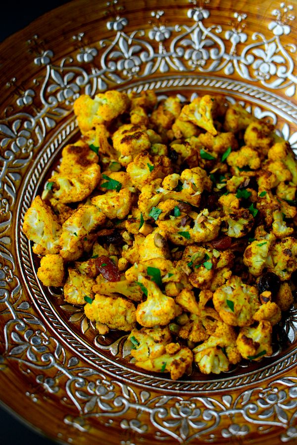 Curried Cauliflower with Golden Raisins & Pistachios from Simply Scratch by Laurie McNamara