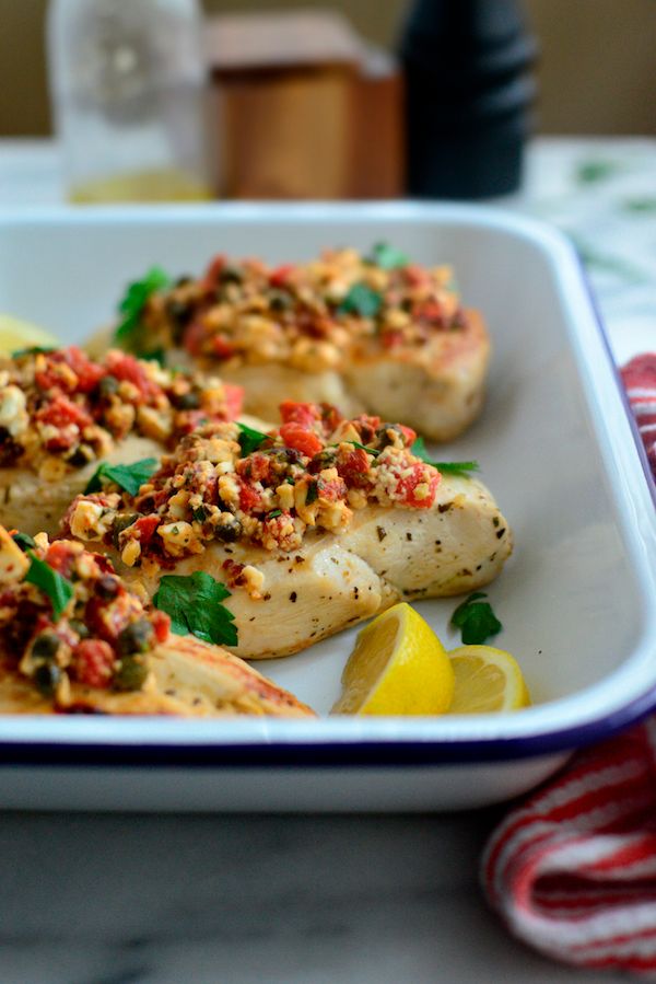 Roasted Red Pepper, Sun-Dried Tomato & Feta Topped Chicken from Simply Scratch by Laurie McNamara