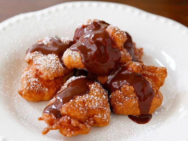 Skip donuts for these Hanukkah Fritters with Chocolate Sauce instead this holiday | Tori Avey