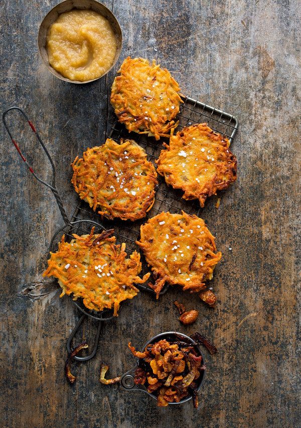 There is no more classic a fried food for Hanukkah than these Schmaltz Latkes by Melissa Clark | New York Times