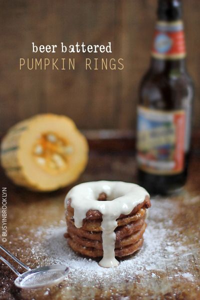 Sweet Beer Battered Pumpkin Rings are an unexpected twist of fried food for Hanukkah | Busy in Brooklyn