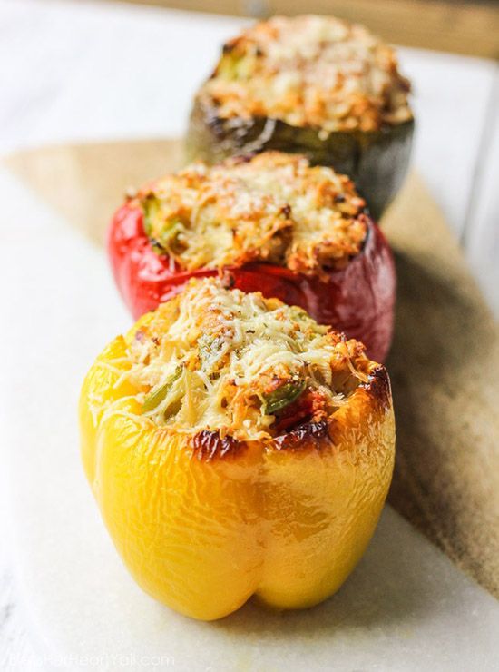 Thanksgiving Leftovers Stuffed Peppers are a great way to use up leftover turkey and stuffing, too | Bless Her Heart Y'all 