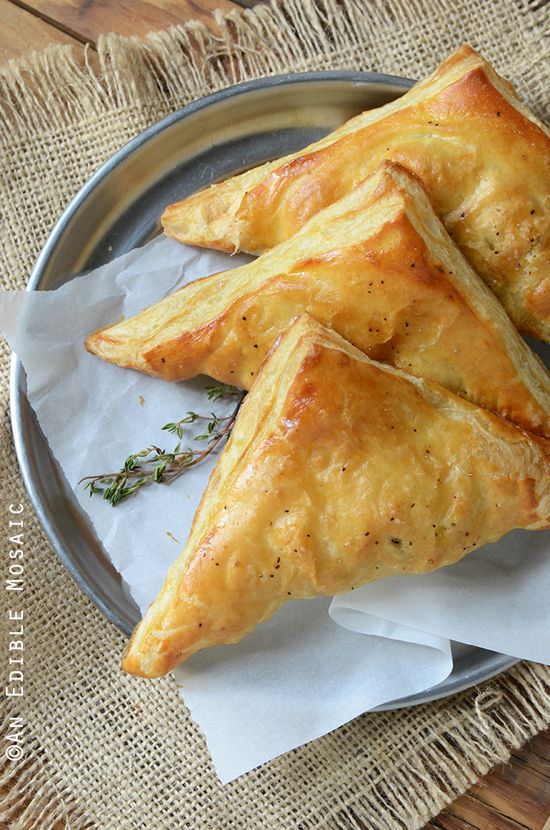 These simple to prepare Turkey, Mushroom, and Brie Puff Pastries are perfect for Thanksgiving leftovers | An Edible Mosaic