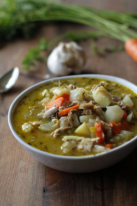 This hearty soup at is a great way to use up leftover Thanksgiving turkey and root vegetables | The Roasted Root 