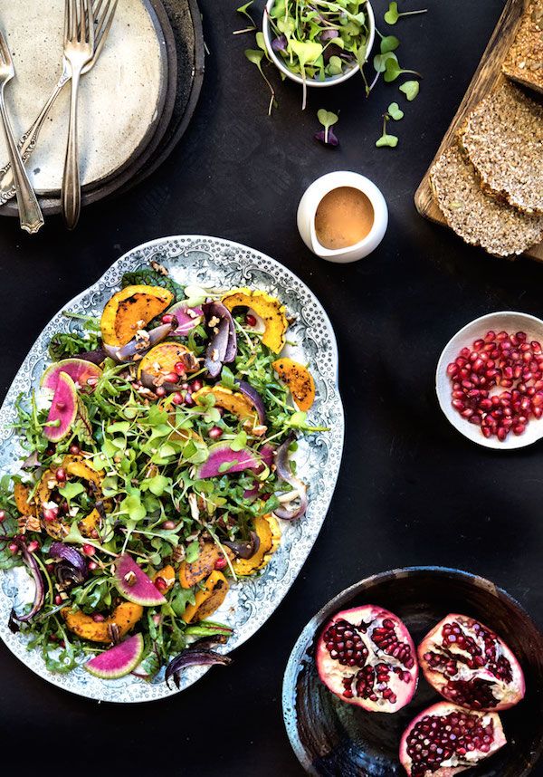 Roasted Winter Squash and Pomegranate Salad at Wild Greens and Sardines
