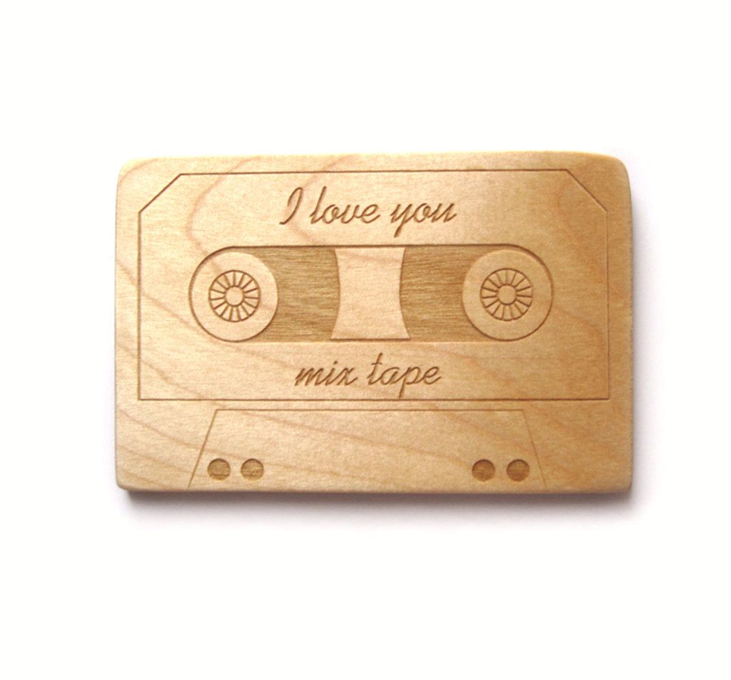 Cool geeky baby gifts: Cassette tape wooden teething toy