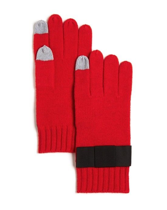 Cool tech gifts for travelers: Kate Spade NY Grosgrain bow tech gloves