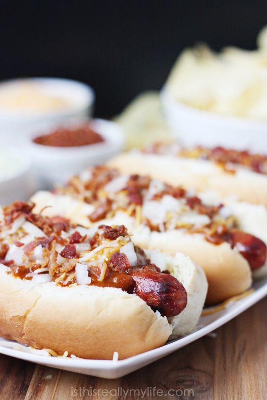 Meals that make great leftovers: Double Bacon Chili Dogs made with leftovers from a big batch of chili | Is This Really My Life?