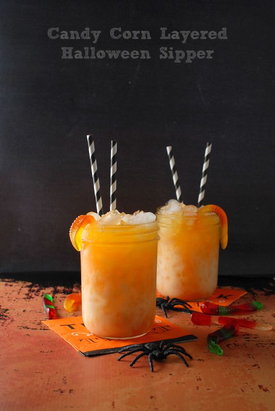 Layer a few easy-to-find tropical drinks to get this tasty Candy Corn Halloween Sipper | Boulder Locavore